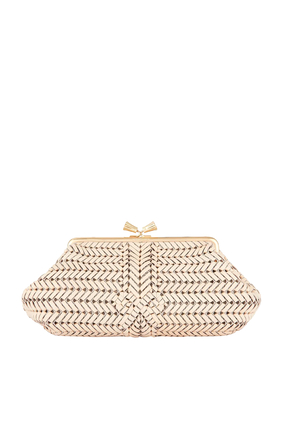 Maud Woven Leather Clutch